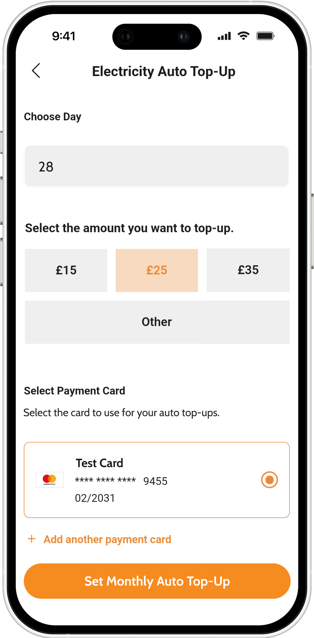 Scheduled top-up